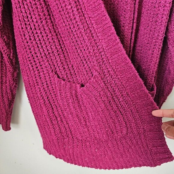 EUC AMERICAN EAGLE OUTFITTERS MAGENTA LONG OPEN CARDIGAN SIZE M - Picture 10 of 14